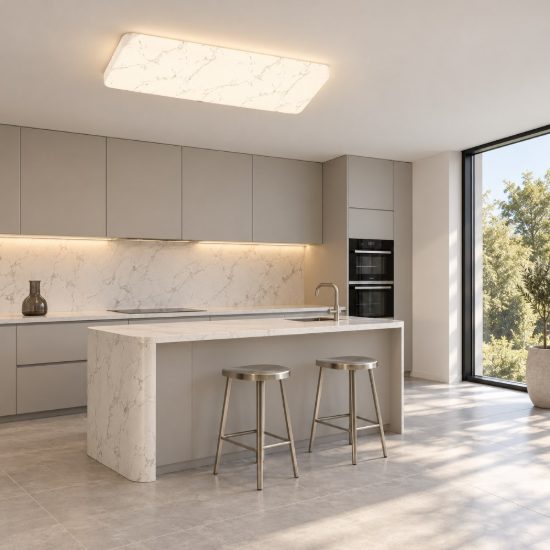 Eglo allerona plafoniera led 12w cct 2700k 6500k 28,5cm per cucina moderna bianca effetto marmo