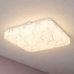 Eglo allerona plafoniera led 16w cct 2700k 6500k 27cm per cucina moderna bianca effetto marmo