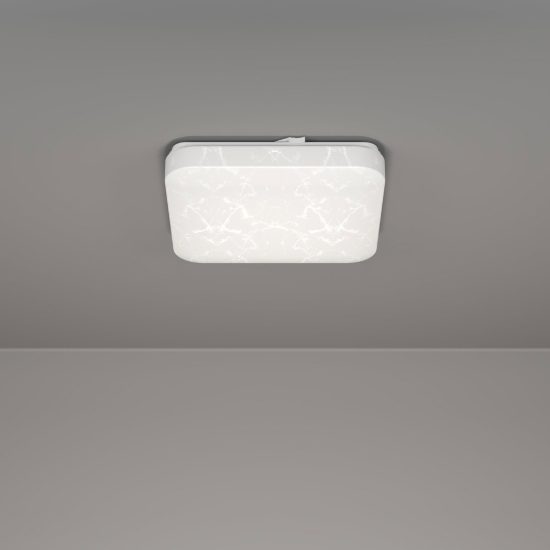 Eglo allerona plafoniera led 16w cct 2700k 6500k 27cm per cucina moderna bianca effetto marmo