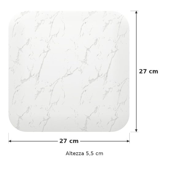 Eglo allerona plafoniera led 16w cct 2700k 6500k 27cm per cucina moderna bianca effetto marmo