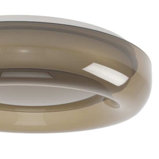 Eglo conistarino plafoniera led 19,5w cct 2700k 6500k 40cm per camera da letto moderna bianca e marrone doppio bordo