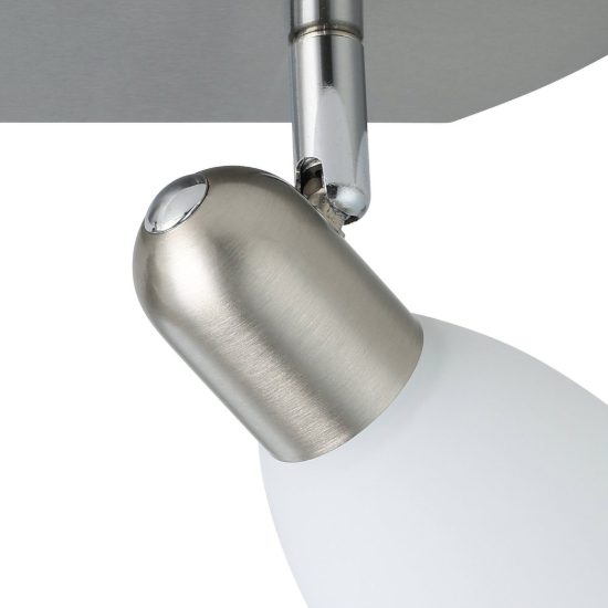 Eglo enea plafoniera con 2 faretti e14 orientabili 30cm per corridoio moderna nichel
