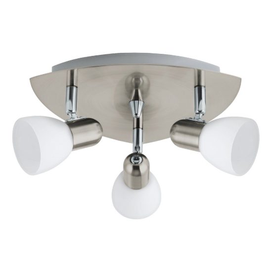 Eglo enea plafoniera con 3 faretti e14 orientabili 26,5cm per cucina moderna nichel