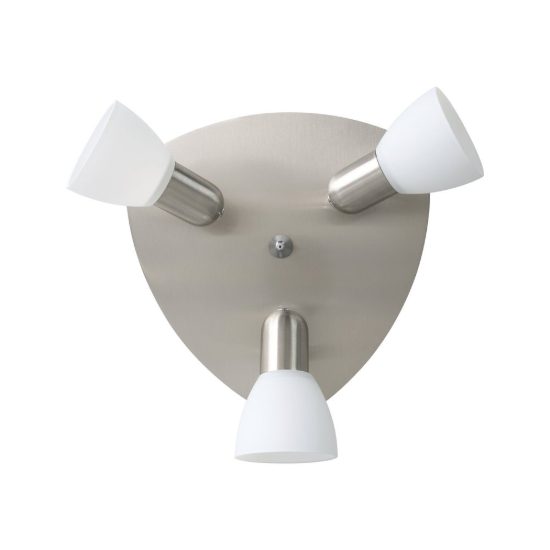 Eglo enea plafoniera con 3 faretti e14 orientabili 26,5cm per cucina moderna nichel