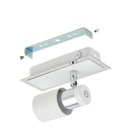 Eglo davida applique con faretto gu10 led 4,6w 3000k orientabile 16,5cm per camera da letto moderna cromo e bianca