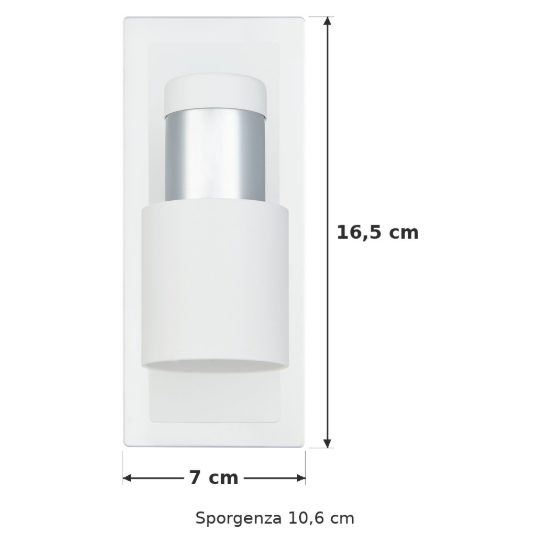 Eglo davida applique con faretto gu10 led 4,6w 3000k orientabile 16,5cm per camera da letto moderna cromo e bianca