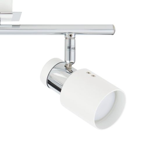 Eglo davida plafoniera con 2 faretti gu10 led 9,2w 3000k orientabili 39cm per corridoio moderna cromo e bianca