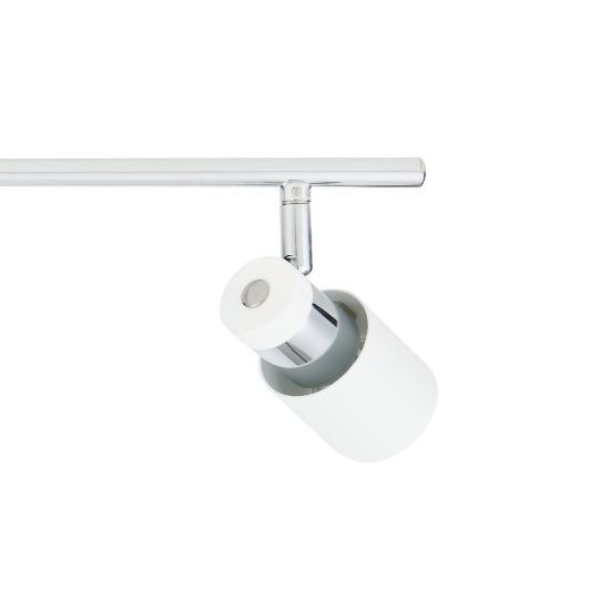 Eglo davida plafoniera con 3 faretti gu10 led 13,8w 3000k orientabili 58cm per ingresso moderna cromo e bianca