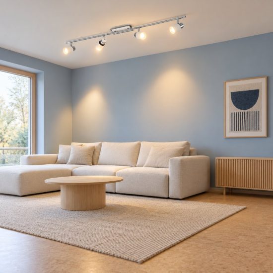 Eglo davida plafoniera con 4 faretti gu10 led 18,4w 3000k orientabili 78cm per soggiorno moderna cromo e bianca
