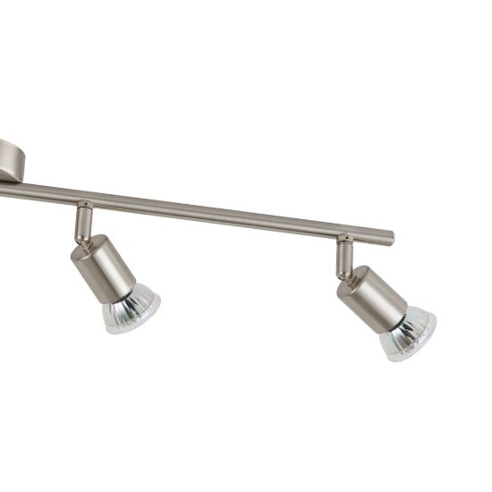 Eglo buzz-led plafoniera con 4 faretti gu10 led 11,2w 3000k orientabili 68,5cm per corridoio moderna nichel