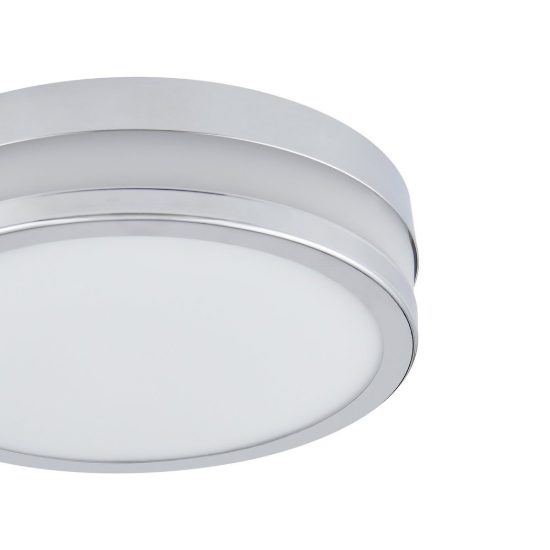 Eglo palermo plafoniera led 10,8w 3000k 22,5cm ip44 per bagno moderna cromo