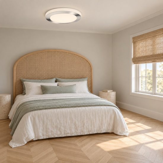 Eglo carpi plafoniera led 21,9w 3000k 38,5cm ip44 per bagno moderna bianca e cromo