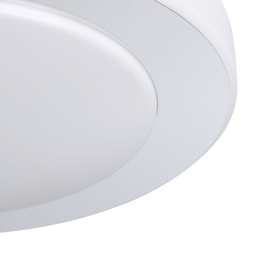 Eglo carpi plafoniera led 21,9w 3000k 38,5cm ip44 per bagno moderna bianca e cromo