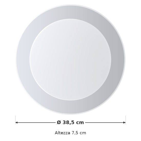 Eglo carpi plafoniera led 21,9w 3000k 38,5cm ip44 per bagno moderna bianca e cromo