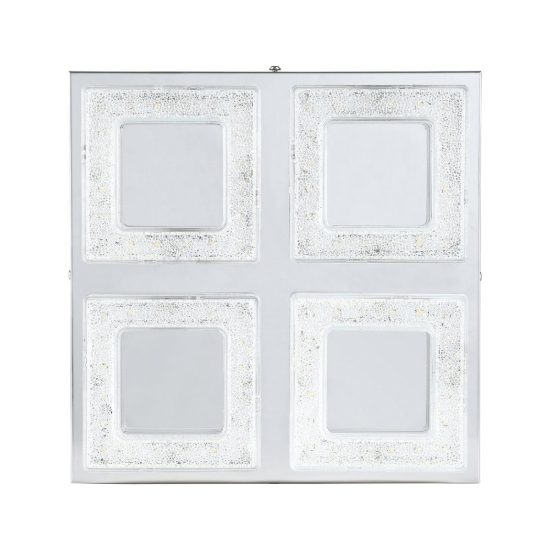 Eglo fradelo plafoniera led 14w 3000k 28cm per ingresso classica cromo con cristalli