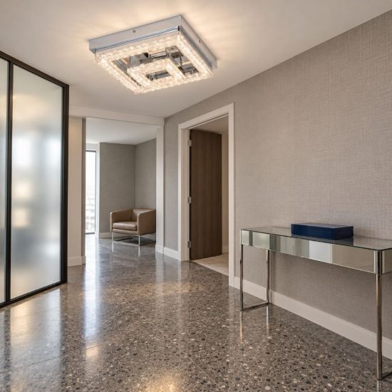 Eglo fradelo plafoniera led 11,5w 3000k 26cm per ingresso classica cromo con cristalli