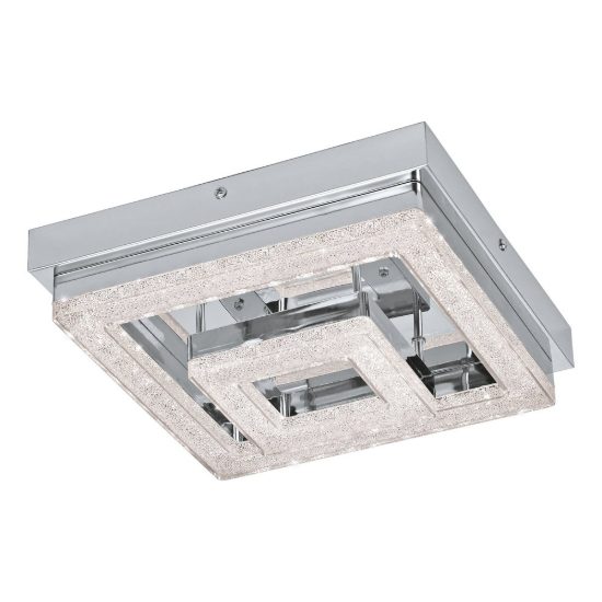 Eglo fradelo plafoniera led 11,5w 3000k 26cm per ingresso classica cromo con cristalli