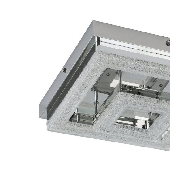 Eglo fradelo plafoniera led 11,5w 3000k 26cm per ingresso classica cromo con cristalli