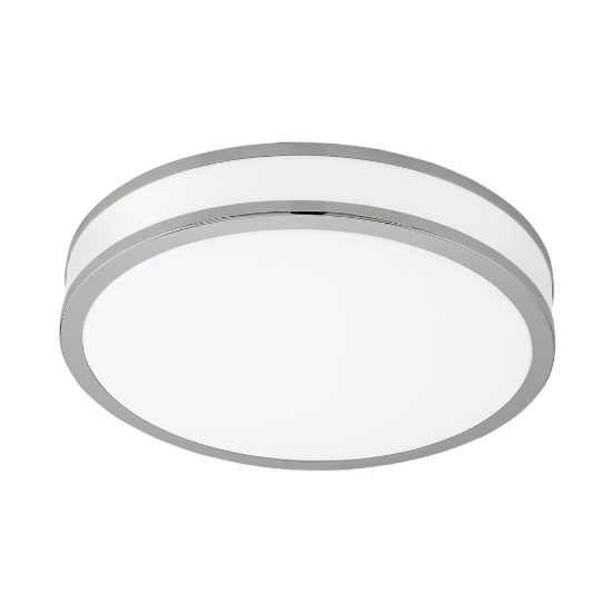 Eglo palermo 2 plafoniera led 15,6w 3000k 28cm per cucina moderna bianca e cromo