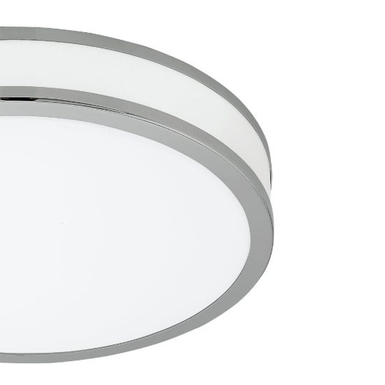 Eglo palermo 2 plafoniera led 15,6w 3000k 28cm per cucina moderna bianca e cromo