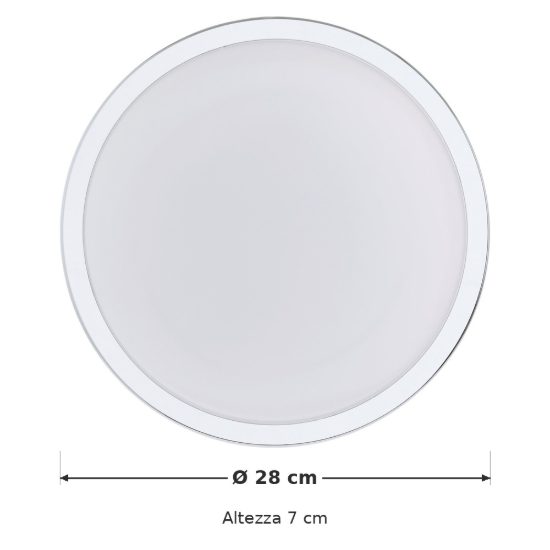 Eglo palermo 2 plafoniera led 15,6w 3000k 28cm per cucina moderna bianca e cromo
