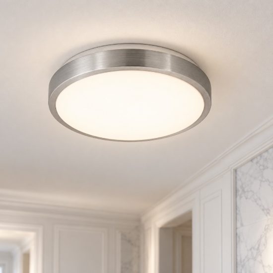 Eglo competa 1 plafoniera led 15,6w 3000k 24,5cm per cucina moderna bianca e nichel