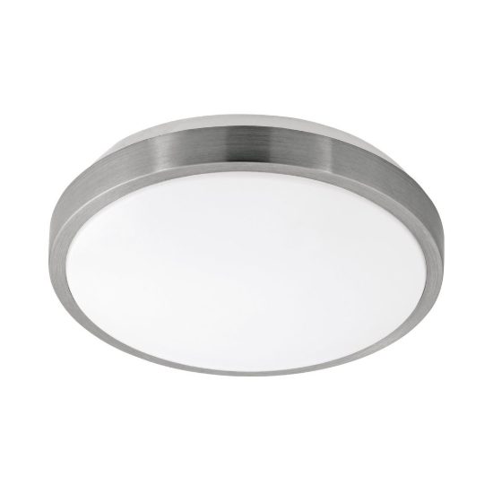 Eglo competa 1 plafoniera led 15,6w 3000k 24,5cm per cucina moderna bianca e nichel