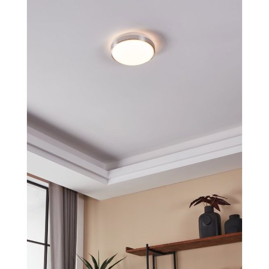 Eglo competa 1 plafoniera led 15,6w 3000k 24,5cm per cucina moderna bianca e nichel