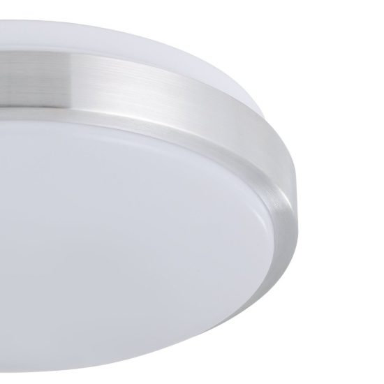 Eglo competa 1 plafoniera led 15,6w 3000k 24,5cm per cucina moderna bianca e nichel