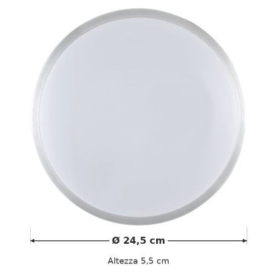 Eglo competa 1 plafoniera led 15,6w 3000k 24,5cm per cucina moderna bianca e nichel
