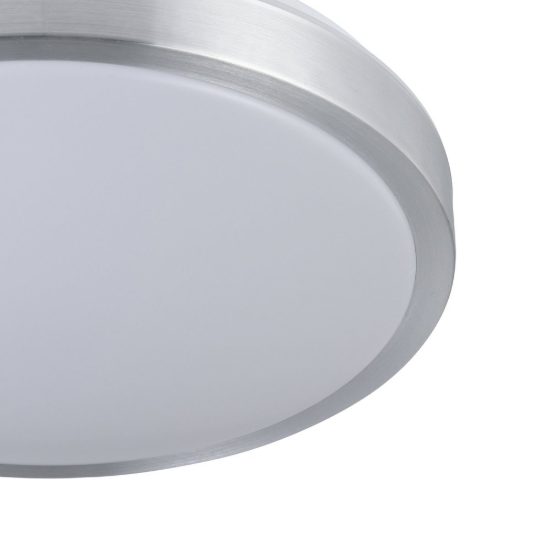 Eglo competa 1 plafoniera led 18w 3000k 32,5cm per cucina moderna bianca e nichel