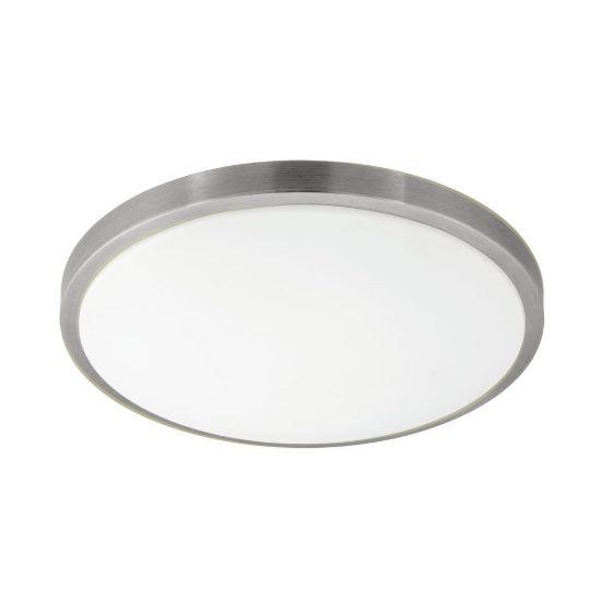 Eglo competa 1 plafoniera led 20w 3000k 43cm per camera da letto moderna bianca e nichel