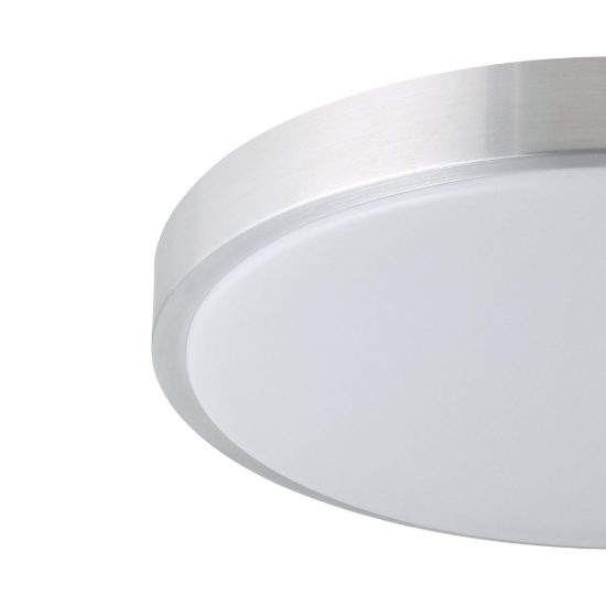 Eglo competa 1 plafoniera led 20w 3000k 43cm per camera da letto moderna bianca e nichel