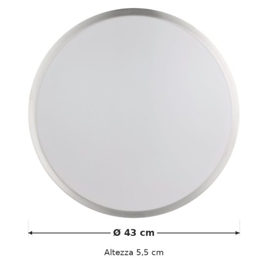 Eglo competa 1 plafoniera led 20w 3000k 43cm per camera da letto moderna bianca e nichel