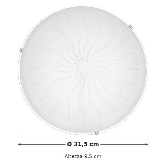 Eglo margitta 1 plafoniera led 10,8w 3000k 31,5cm per cucina moderna bianca