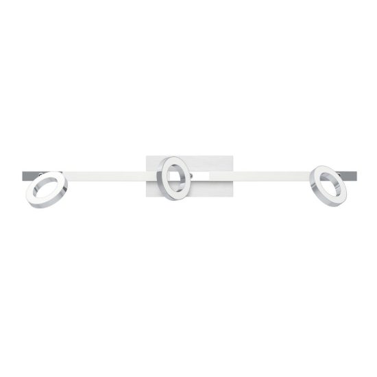 Eglo cardillio 1 plafoniera con 3 faretti led 16,2w 3000k orientabili 68,5cm per cucina moderna alluminio e cromo