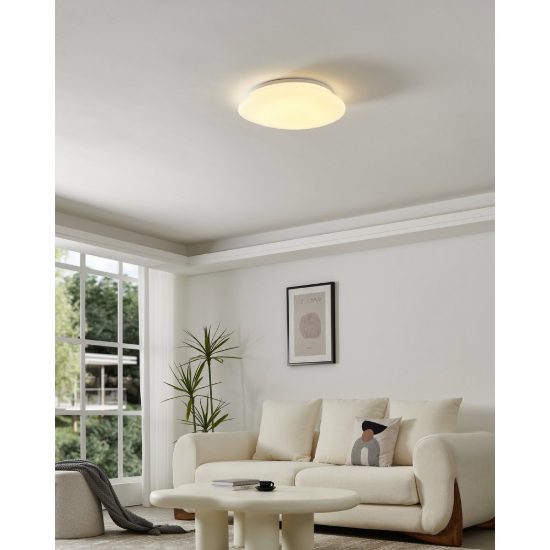 Eglo sileras plafoniera led 20,5w cct 2700k 6500k 45cm con telecomando per soggiorno moderna bianca