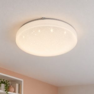 Eglo frania plafoniera led 10w 3000k 28cm per cucina moderna bianca effetto cristallo