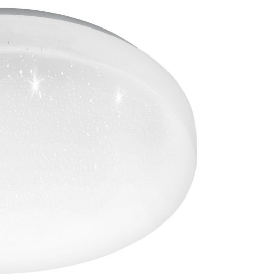 Eglo frania plafoniera led 10w 3000k 28cm per cucina moderna bianca effetto cristallo