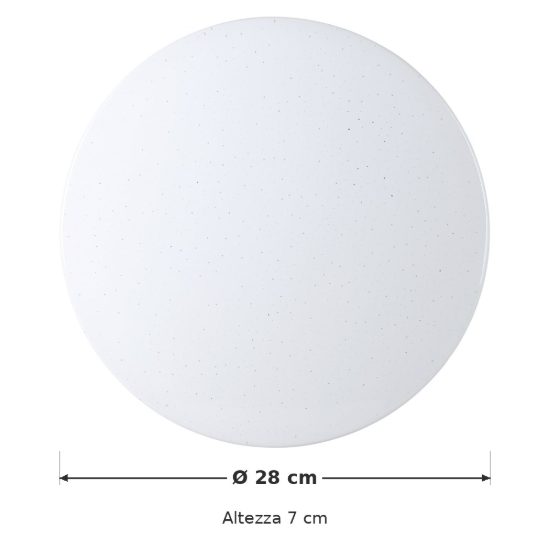 Eglo frania plafoniera led 10w 3000k 28cm per cucina moderna bianca effetto cristallo