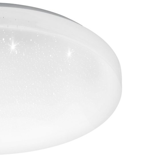 Eglo frania plafoniera led 14,6w 3000k 33cm per cucina moderna bianca effetto cristallo
