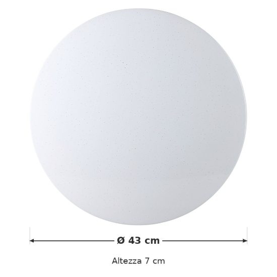 Eglo frania plafoniera led 33w 3000k 43cm per soggiorno moderna bianca effetto cristallo