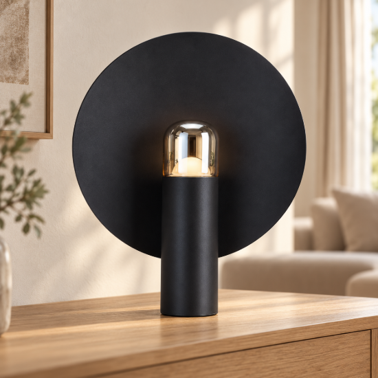 Lampada da tavolo design moderno nera per salotto