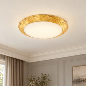 Eglo montenovo plafoniera led 21,9w 3000k 39,5cm per soggiorno moderna bianca e oro