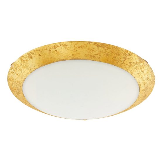Eglo montenovo plafoniera led 21,9w 3000k 39,5cm per soggiorno moderna bianca e oro