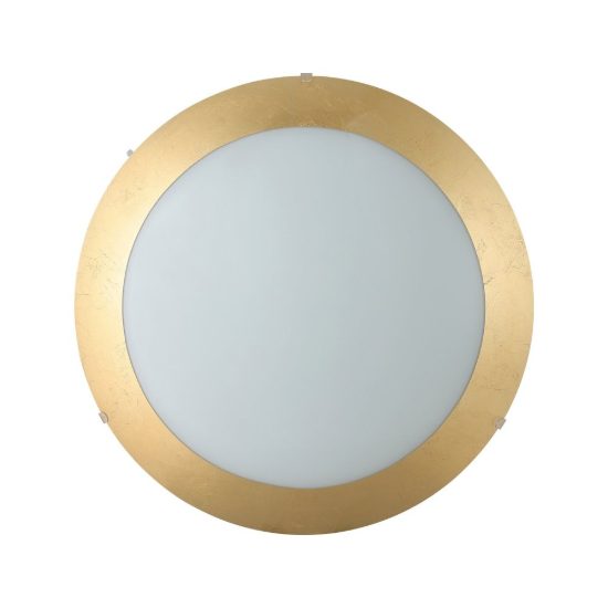 Eglo montenovo plafoniera led 21,9w 3000k 39,5cm per soggiorno moderna bianca e oro