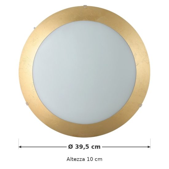 Eglo montenovo plafoniera led 21,9w 3000k 39,5cm per soggiorno moderna bianca e oro