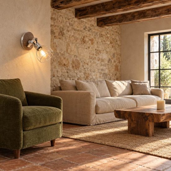 Eglo sambatello applique con faretto e27 orientabile 15cm per soggiorno moderna marrone e argento