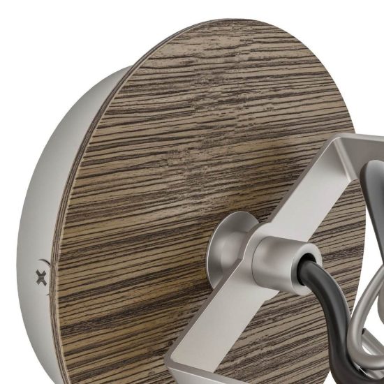 Eglo sambatello applique con faretto e27 orientabile 15cm per soggiorno moderna marrone e argento
