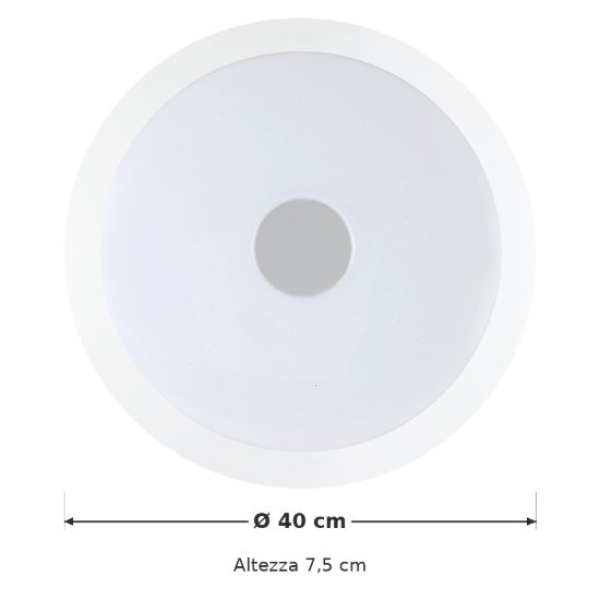 Eglo lanciano 1 plafoniera led 18,8w cct 3000k 5000k 40cm con telecomando per soggiorno moderna bianca